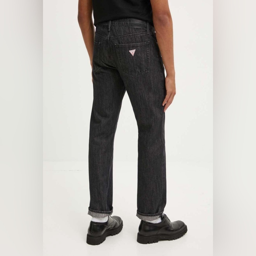 New Guess Black Straight Leg Men Jeans SZ 32 - Picture 2 of 11